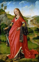 Saint Catherine - Rogier van der Weyden (ca 1399-1464). Olja på trä, c. 1430 eller c. 1451. Mått : 18,5x11,8 cm. Konsthistoriska museet, Vienne