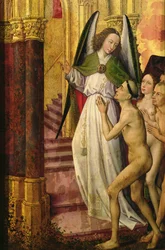 The Good being led to Heaven, detalj från The Last Judgement, ca. 1451 (uppgift om 20552)