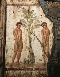 Adam och Eva i Edens trädgård (Fresco)