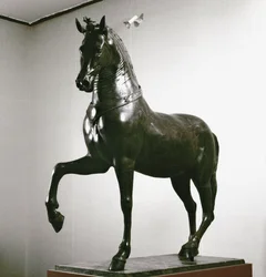 Romersk konst: häststaty (hästskulptur) 1:a århundradets skulptur (brons)