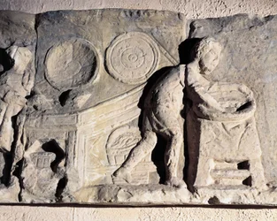 Basrelief föreställande brödtillverkning, romersk, 2:a-3:e århundradet e.Kr