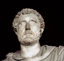 Byst av kejsar Antoninus Pius (86-181). Från hans villa i Lanuvius. Rom, museer