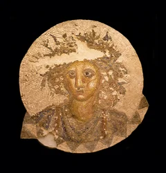 Central del av en mosaik med representation av Bacchus. Romersk antikvitet hittades i Puerto Real, nära Cadiz (Spanien), 2:a århundradet f.Kr. Museum of Cadiz (Spanien).