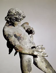 Detalj av en faun (bronsskulptur