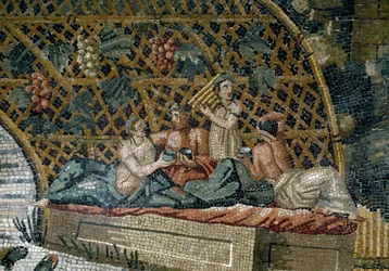 Detalj av den nilotiska mosaiken av Preneste (Palestrina) från helgedomen för gudomen Fortune Primigenia, 80 f.Kr.