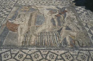 Diana och Actaeon, från golvet i 