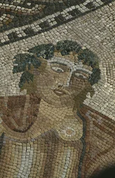 Dionysos upptäcker Ariane sovande, detalj, chef för Bacchus, House of the 