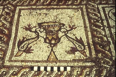 Delfinmosaik, Insula XXVIII, byggnad 3, 200-talet f.Kr. (mosaik)