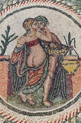 Eros och Psyche. 3:e - 4:e århundradet. Romersk villa i Casale, Sicilien (mosaik)