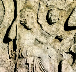 Fris föreställande kung Priamos och Hecuba (detalj)