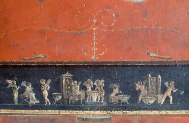 Fris som föreställer amoriner, House of Vettii, Pompeji (Unescos världsarvslista