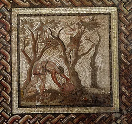 Skörda druvor, från Saint-Romain-en-Gal (mosaik)