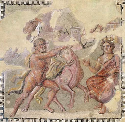 Herakles med den kretensiska tjuren, Ostia (mosaik)