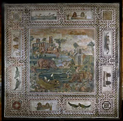 Flodhästjakt på Nilen (mosaik)