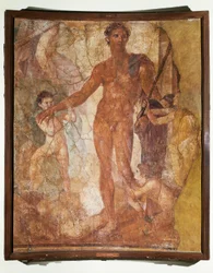Italien, Kampanien, Ercolano-basilikan, Theseus som dödar Minotauren (fresk)