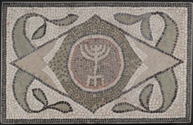 Mosaik av Menorah, 600-talet e.Kr. (sten och murbruk)