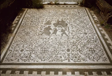 Trottoarmosaik av huset Dionysos och Ariane, 2:a århundradet (fotografi)