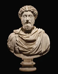 Porträttbyst av kejsar Marcus Aurelius, omkring 170-180 e.Kr.