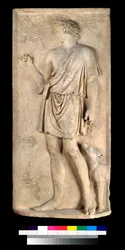 Relief av Antinous som Dionysos eller Silvanus, skörd av druvor