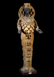 Romersk konst: Artemis från Efesos - Romersk skulptur efter ett grekiskt original i Efesos - Skulptur av alabaster och brons