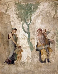 Romersk konst: ”Eros straffas i Afrodites närvaro”. Fresk från Pompeji, Casa dell