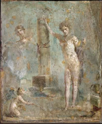 Romersk konst: ”Narkissos” - Fresk från Pompeji, Nationella arkeologiska museet, Neapel