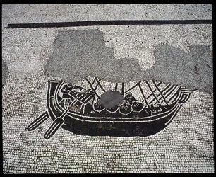 Romersk konst: "Ship" Mosaic of the Seafarers Corporation, Place des Corporations