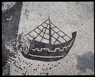 Romersk konst: "Ship" Mosaic of the Seafarers Corporation, Place des Corporations