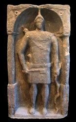 Romersk gravsten med en hamisk (syrisk) bågskytt, ca 125-40 e.Kr.