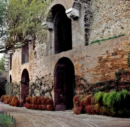 Romersk konst: utsikt över domus aurea eller Doree House: kejserliga palatset i det antika Rom, byggt av Neron. Rom, Italien