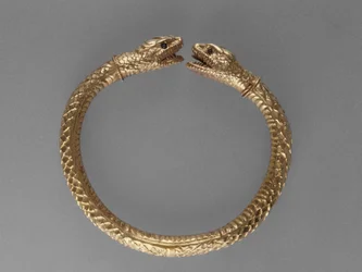 Serpent Armband, AD 1-100 (guld med gröna glasögon)