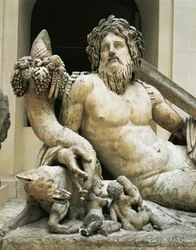 Staty som föreställer floden Tibern (marmor)