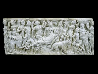 The Indian Triumph of Dionysos, AD 180-195 (vit marmor)