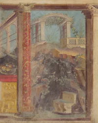 Väggmålning från kupén av en villa i Boscoreale, c.50-40 f.Kr.