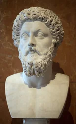 Art Rom Byst av den romerske kejsaren Mark Aurele (121 - 180 AD) marmor