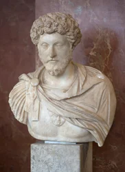 Art Rom Byst av den romerske kejsaren Mark Aurele (121 - 180 AD) marmor