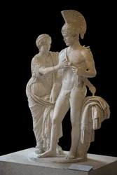 Art Rome Imperial Couple i mars och Venus (mellan 120 och 140 AD) skulptur
