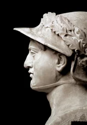 Byst av Pyrrhos I (eller Pyrrhus), kung av Epirus från 306 till 272 f.Kr. Från Herculaneum. Efter ett original från 290 f.Kr. Neapel, Museo Archeologico Nazionale