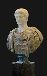Konstant I (337 - 350 e.Kr.) skulptur, romersk konst