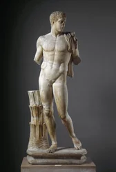 Diomedes romersk marmorskulptur efter ett grekiskt original. Från Cuma. Dim. 177 cm Arkeologiska museet, Neapel