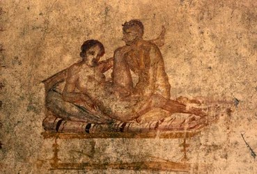 Erotisk fresk från Vettiiernas hus, Pompeji (UNESCO:s världsarvslista)