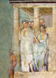 Fresk föreställande Iphigenia in Tauris, från House of Pinario Ceriale i Pompeji, Kampanien, romersk civilisation