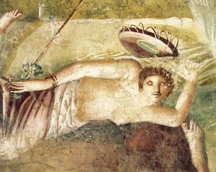Fresk föreställande sovande Maenad, från House of Citharist, Pompei, Italien