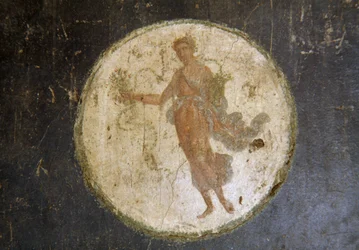 Fresk med medaljong, högra flygeln i House of Vettii, Pompeji (UNESCOs världsarvslista
