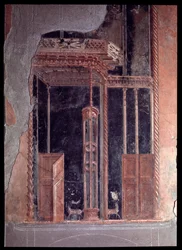 Fresk av triclinium av casa dei cervi, 500-talet f.Kr.-1:a århundradet e.Kr.