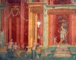 Italien, Neapelprovinsen, Campania-regionen, Pompeji, House of Loreio Tiburtino, Fresco