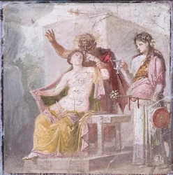 Gammal satyr och hermafrodit, 50-79 e.Kr (fresk)