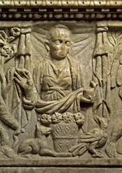 Representation av en florist (relief)