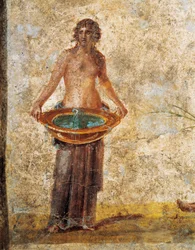 Romersk civilisation - Kvinna som bär en hink med vatten, från Pompeji