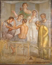 romersk civilisation. Admetus och Alcestis, fresk från basilikan Ercolano